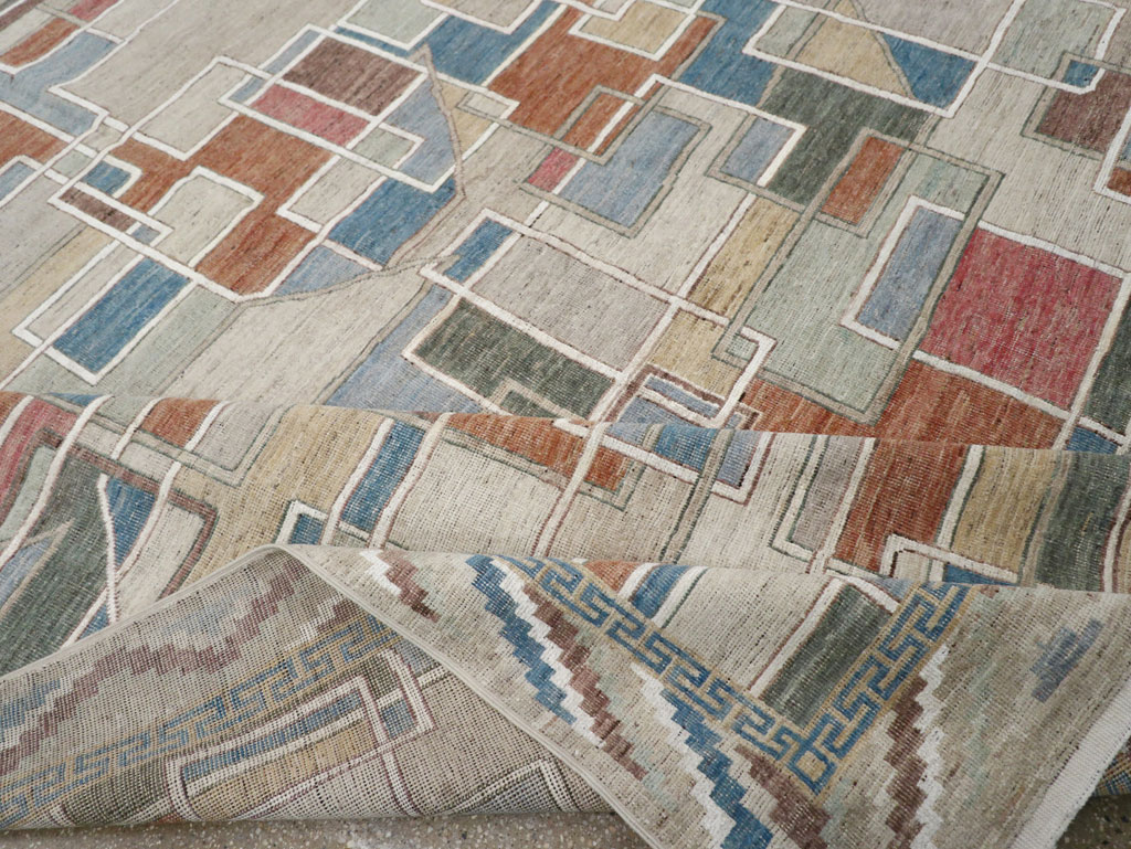 Modern East Turkestan Art Deco Room Size Carpet, No.33399 - Galerie Shabab