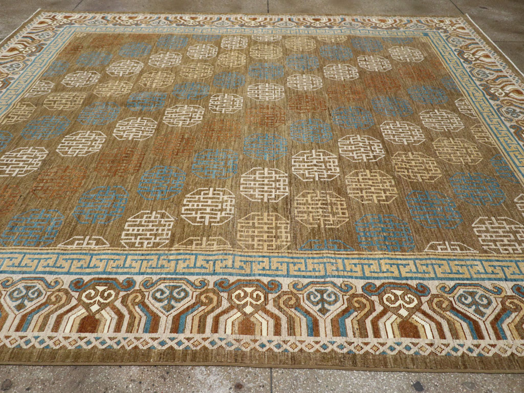 Modern East Turkestan Khotan Room Size Carpet, No.33400 - Galerie Shabab