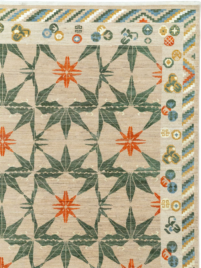 Modern East Turkestan Khotan Large Room Size Carpet, No.33404 - Galerie Shabab