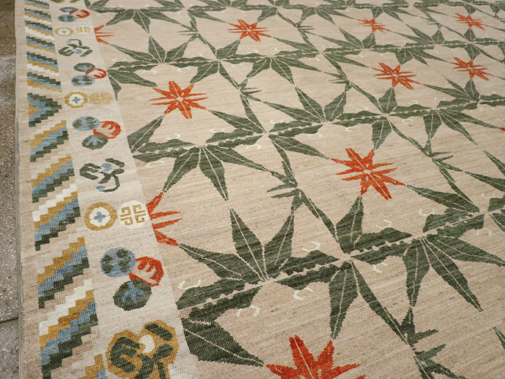Modern East Turkestan Khotan Large Room Size Carpet, No.33404 - Galerie Shabab