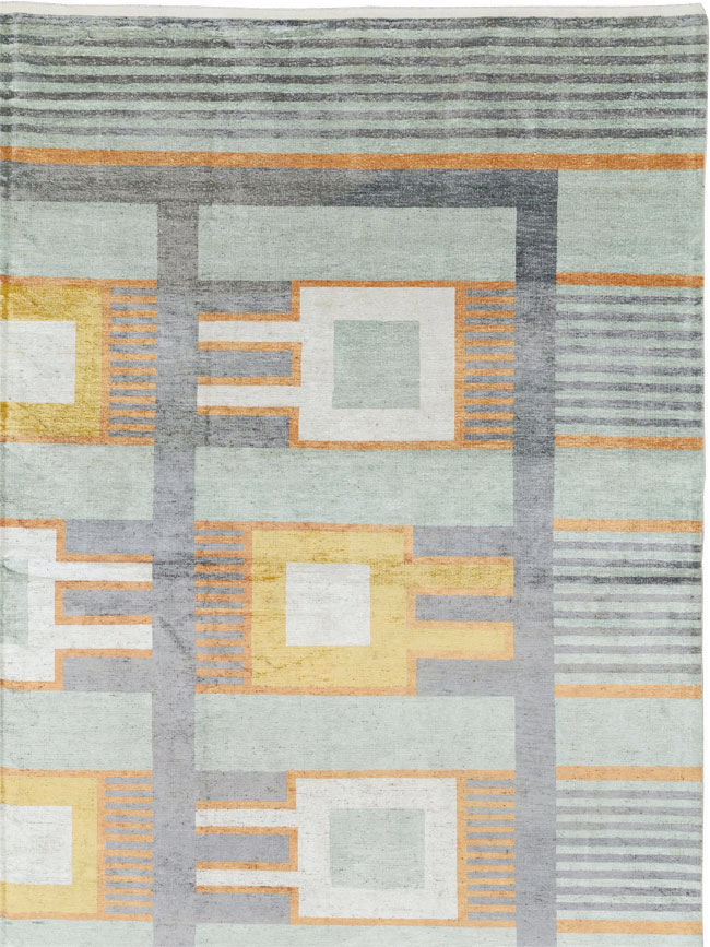 Modern East Turkestan Silk Khotan Large Room Size Carpet, No.33410 - Galerie Shabab