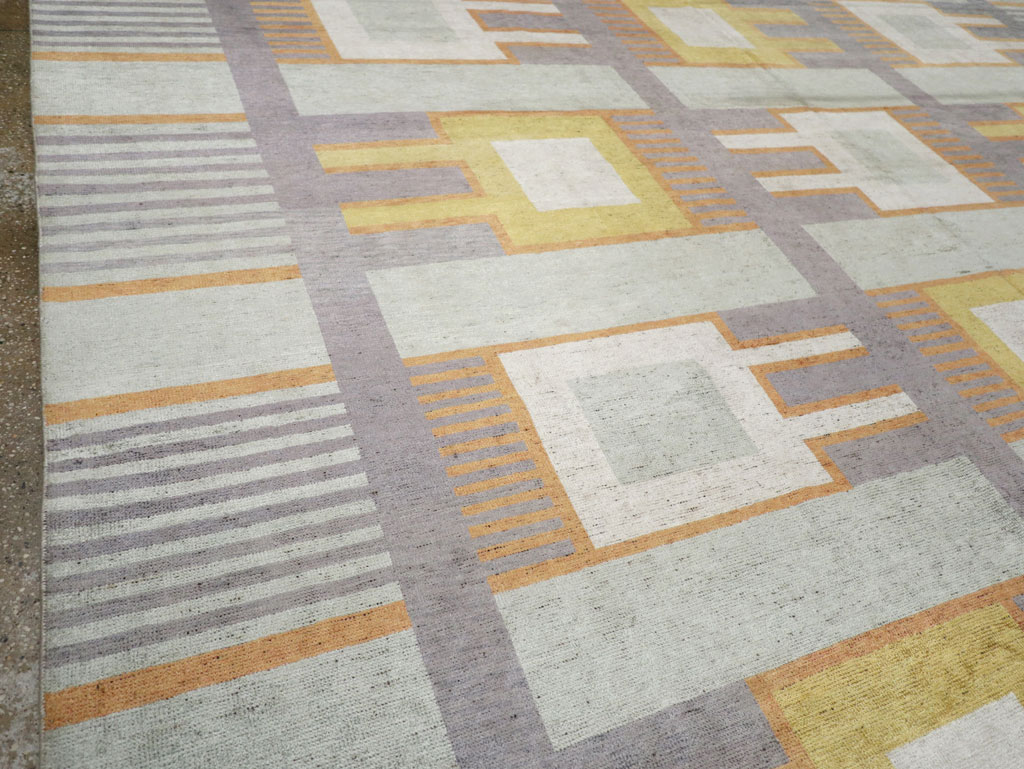 Modern East Turkestan Silk Khotan Large Room Size Carpet, No.33410 - Galerie Shabab