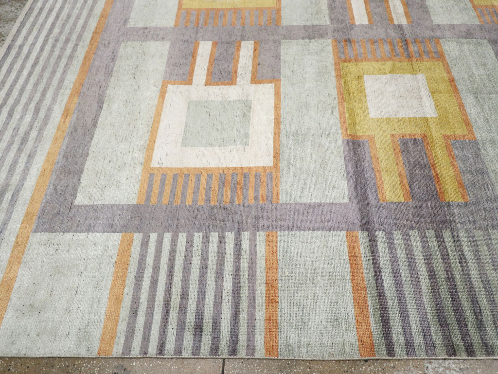 Modern East Turkestan Silk Large Room Size Carpet, No.33410 - Galerie Shabab