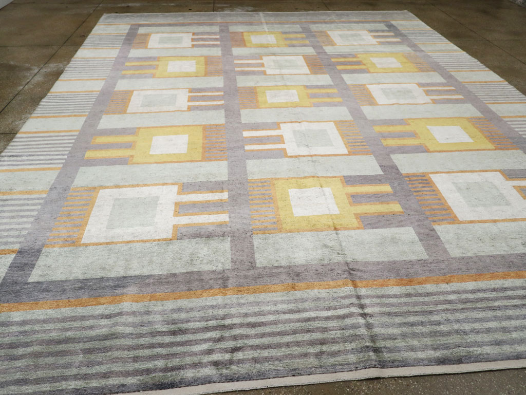 Modern East Turkestan Silk Large Room Size Carpet, No.33410 - Galerie Shabab