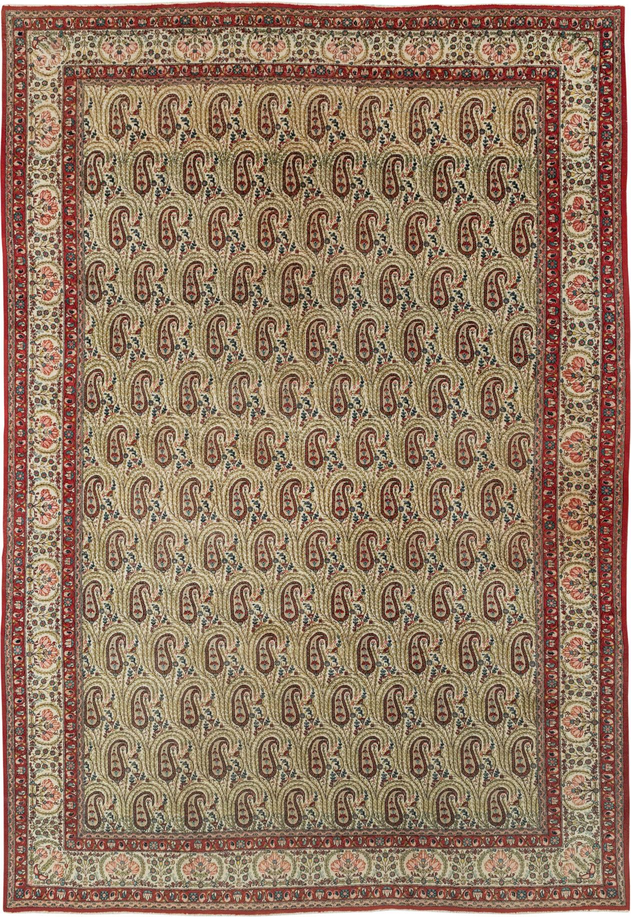 Vintage Persian Quom Room Size Carpet, No.33423 - Galerie Shabab