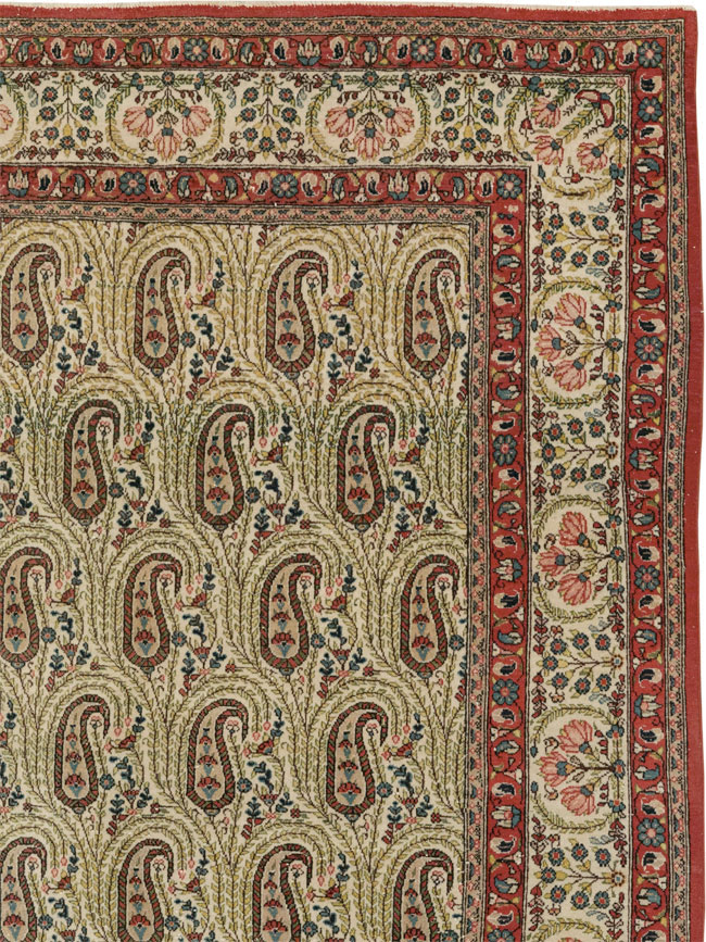 Vintage Persian Quom Room Size Carpet, No.33423 - Galerie Shabab