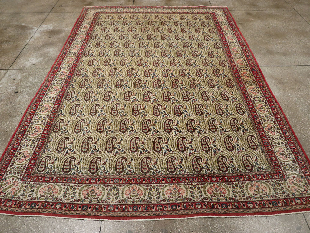 Vintage Persian Quom Room Size Carpet, No.33423 - Galerie Shabab