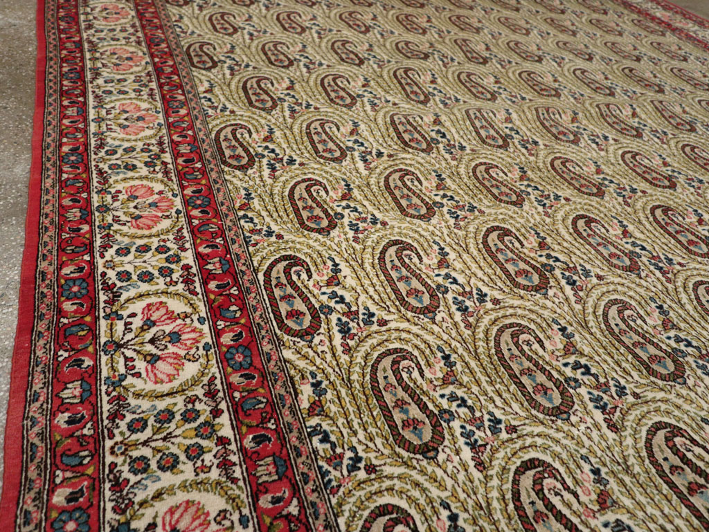Vintage Persian Quom Room Size Carpet, No.33423 - Galerie Shabab