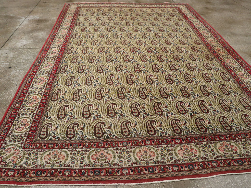 Vintage Persian Quom Room Size Carpet, No.33423 - Galerie Shabab