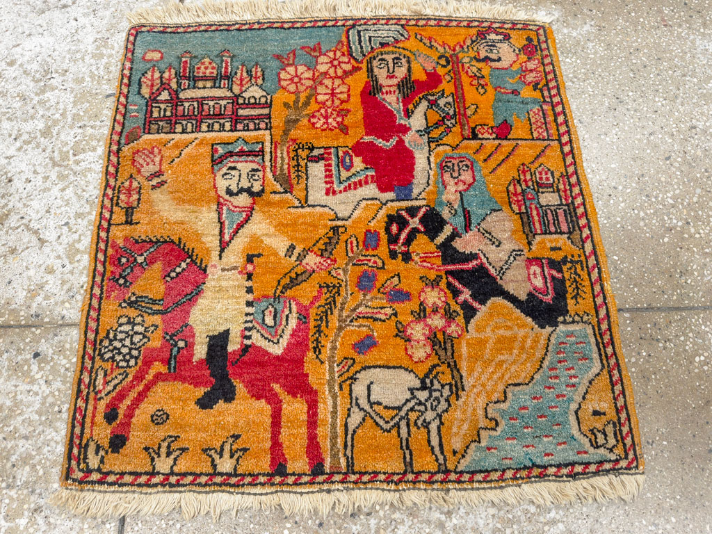 Antique Persian Tabriz Pictorial Rug, No.33425 - Galerie Shabab