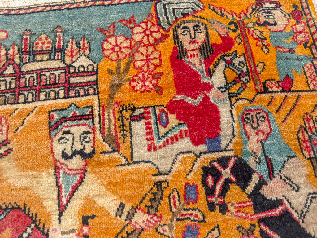 Antique Persian Tabriz Pictorial Rug, No.33425 - Galerie Shabab