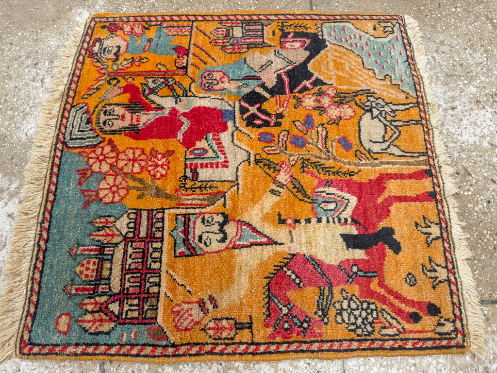 Antique Persian Tabriz Pictorial Rug, No.33425 - Galerie Shabab