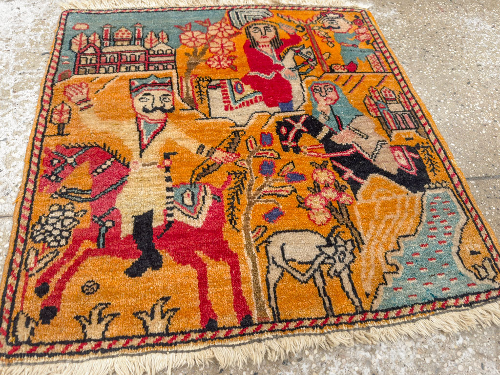 Antique Persian Tabriz Pictorial Rug, No.33425 - Galerie Shabab