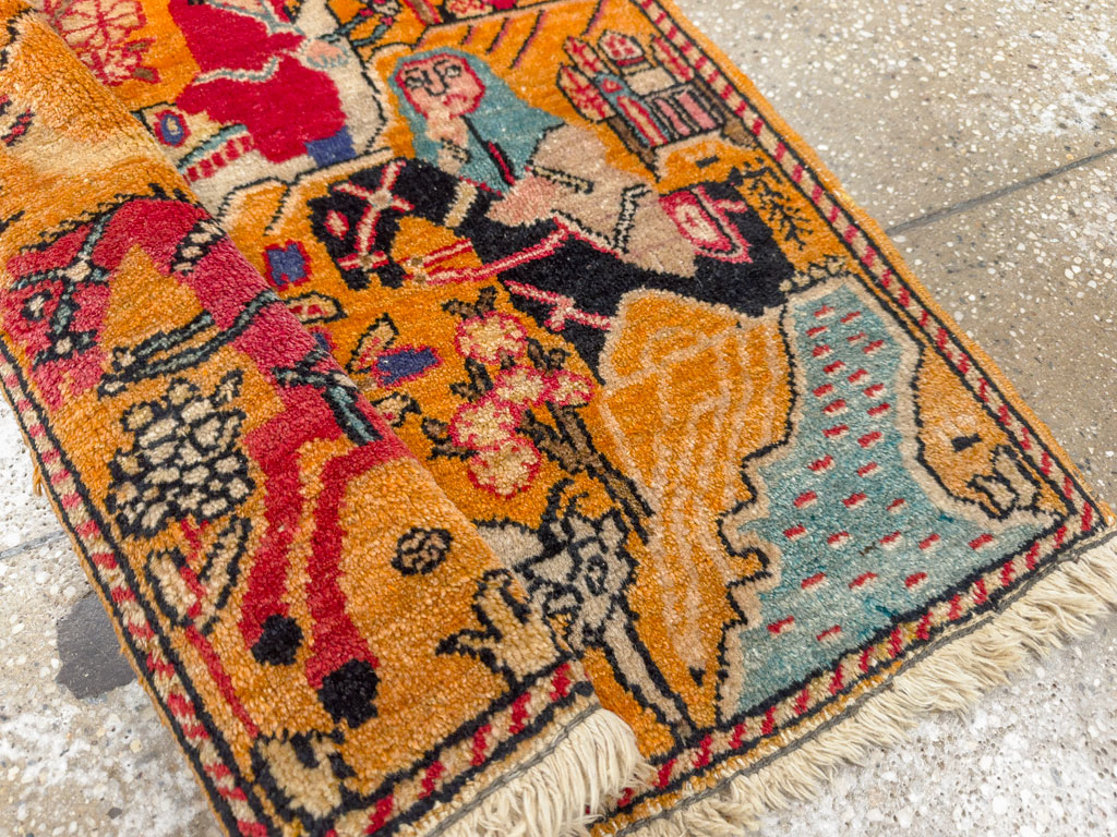 Antique Persian Tabriz Pictorial Rug, No.33425 - Galerie Shabab