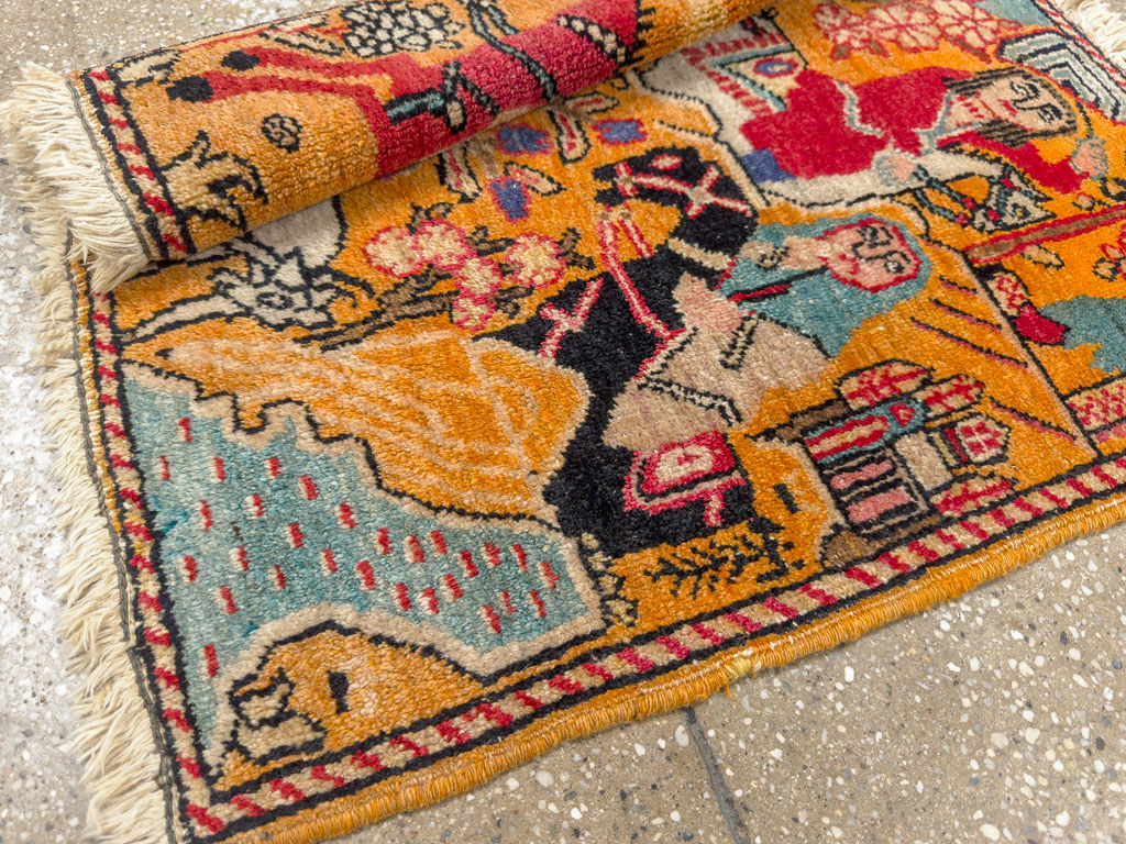 Antique Persian Tabriz Pictorial Rug, No.33425 - Galerie Shabab