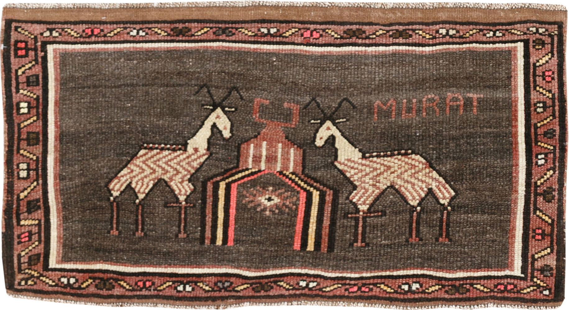 Vintage Turkish Anatolian Pictorial Rug (Pair: 1 of 2), No.33429 - Galerie Shabab