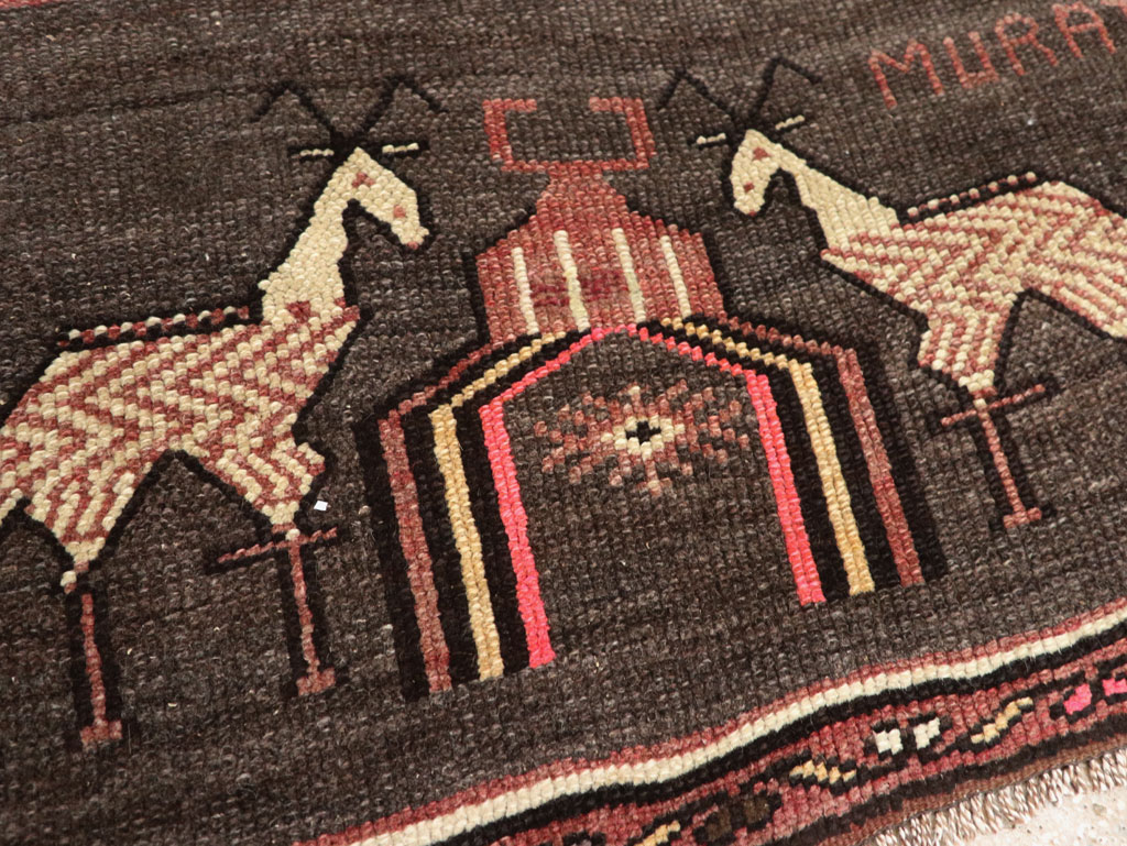 Vintage Turkish Anatolian Pictorial Rug (Pair: 1 of 2), No.33429 - Galerie Shabab