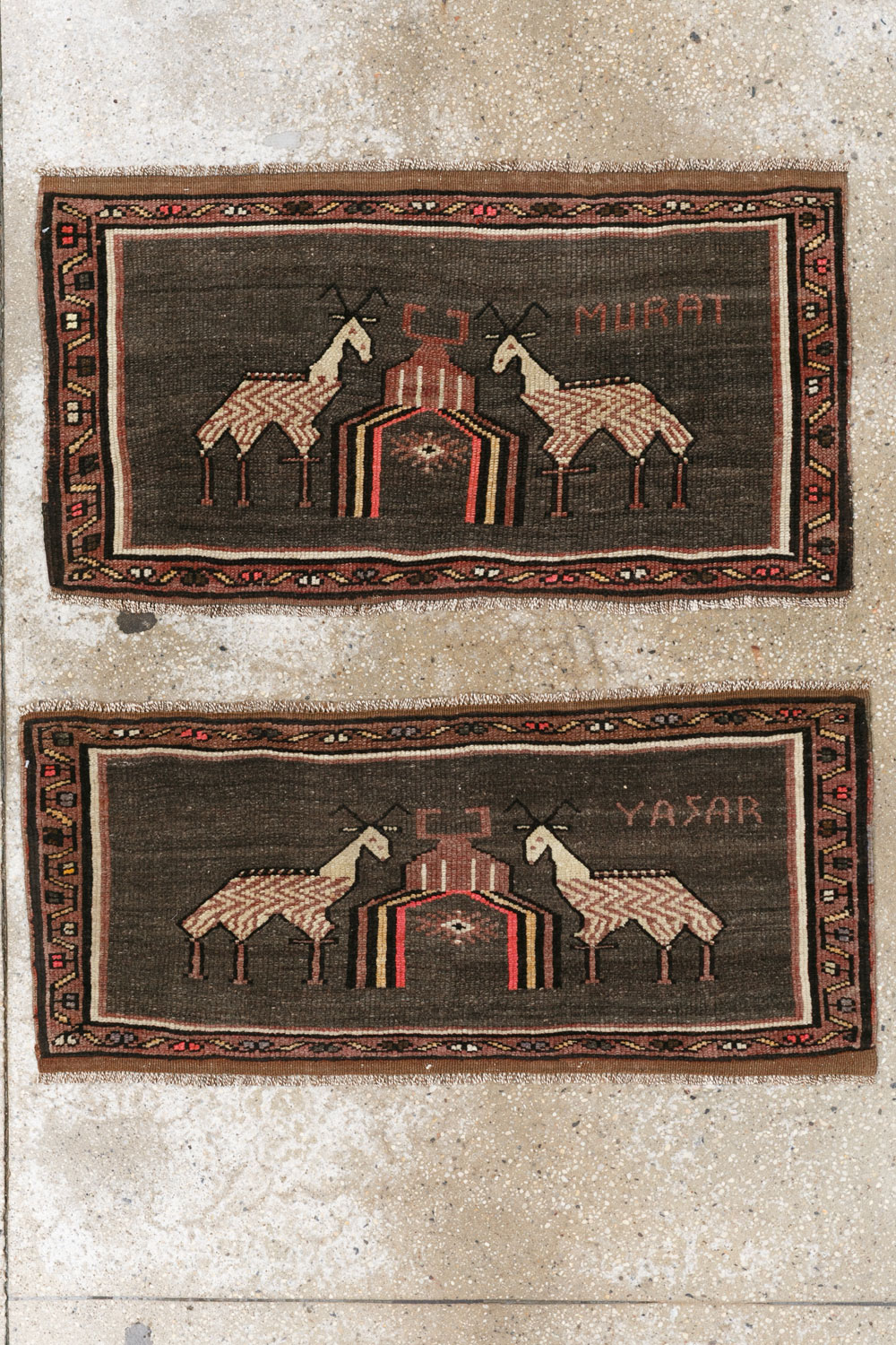 Vintage Turkish Anatolian Pictorial Rug (Pair: 1 of 2), No.33429 - Galerie Shabab