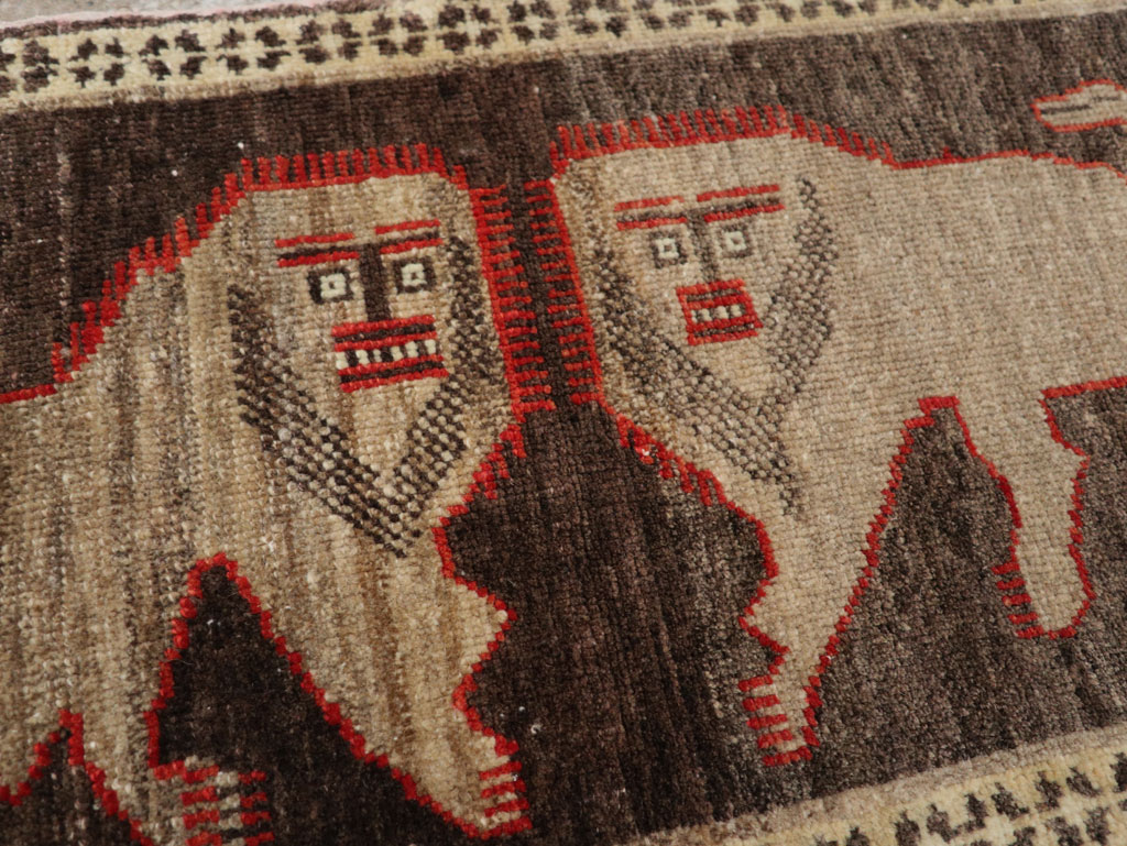 Vintage Turkish Anatolian Pictorial Rug (Pair: 1 of 2), No.33430 - Galerie Shabab