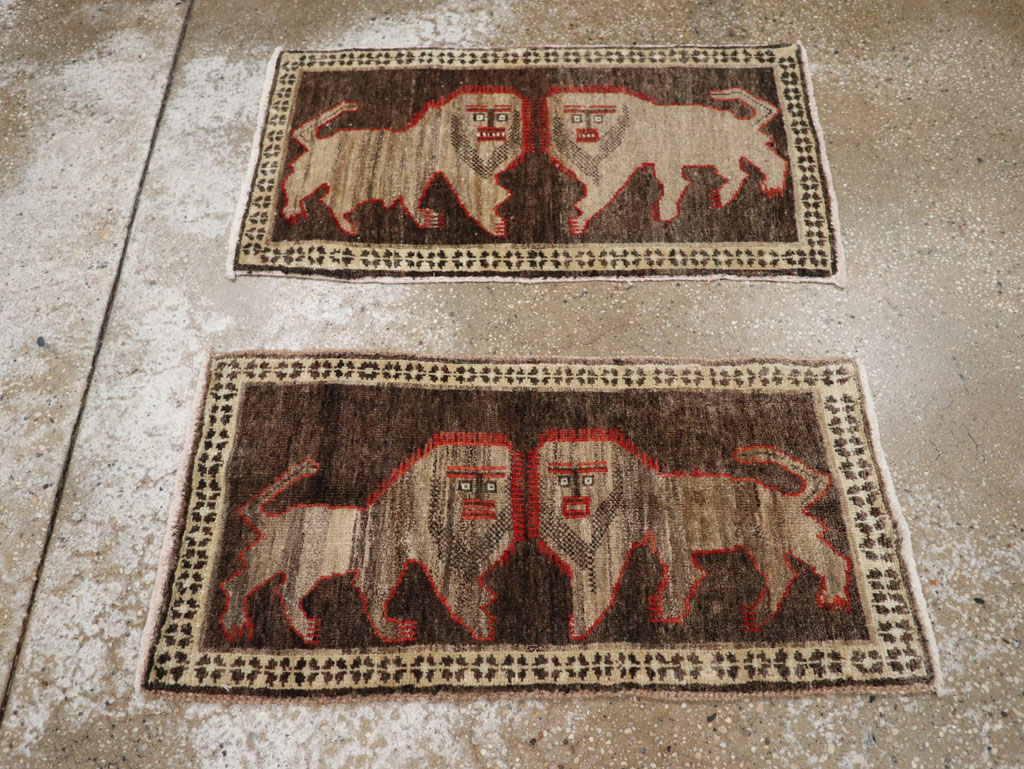 Vintage Turkish Anatolian Pictorial Rug (Pair: 1 of 2), No.33430 - Galerie Shabab