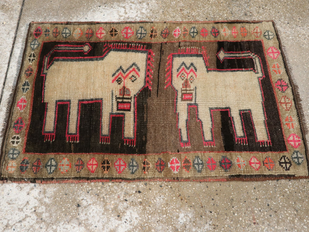 Vintage Turkish Anatolian Pictorial Rug, No.33435 - Galerie Shabab