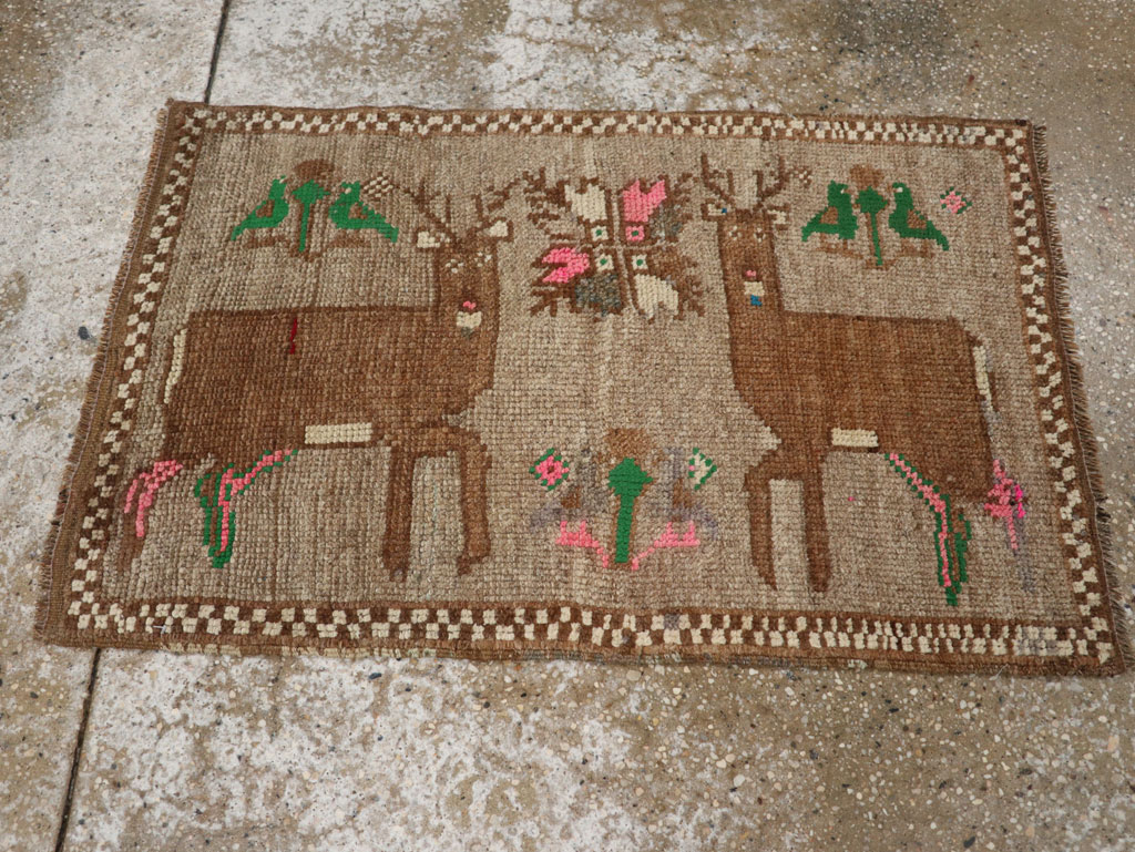 Vintage Turkish Anatolian Pictorial Rug (Pair: 2 of 2), No.33437 - Galerie Shabab