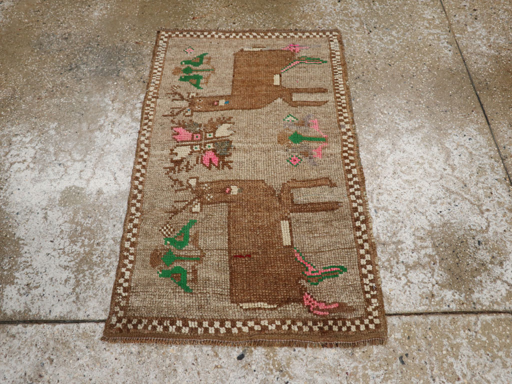 Vintage Turkish Anatolian Pictorial Rug (Pair: 2 of 2), No.33437 - Galerie Shabab