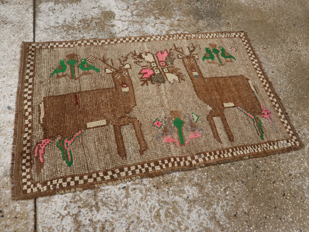 Vintage Turkish Anatolian Pictorial Rug (Pair: 2 of 2), No.33437 - Galerie Shabab