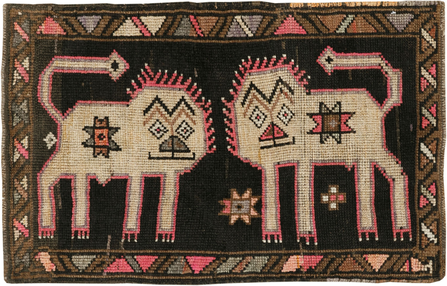 Vintage Turkish Anatolian Pictorial Rug, No.33438 - Galerie Shabab
