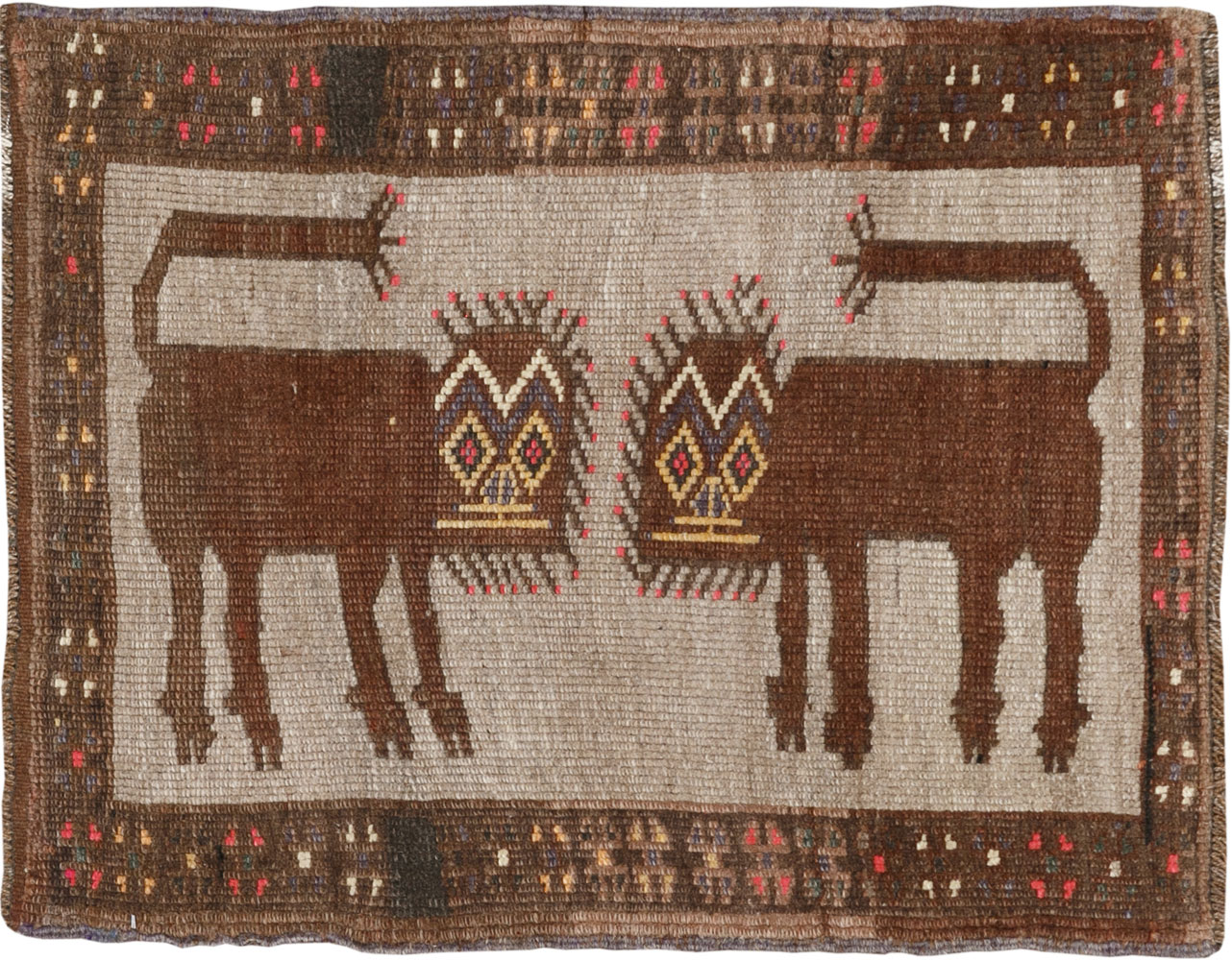 Vintage Turkish Anatolian Pictorial Rug, No.33439 - Galerie Shabab