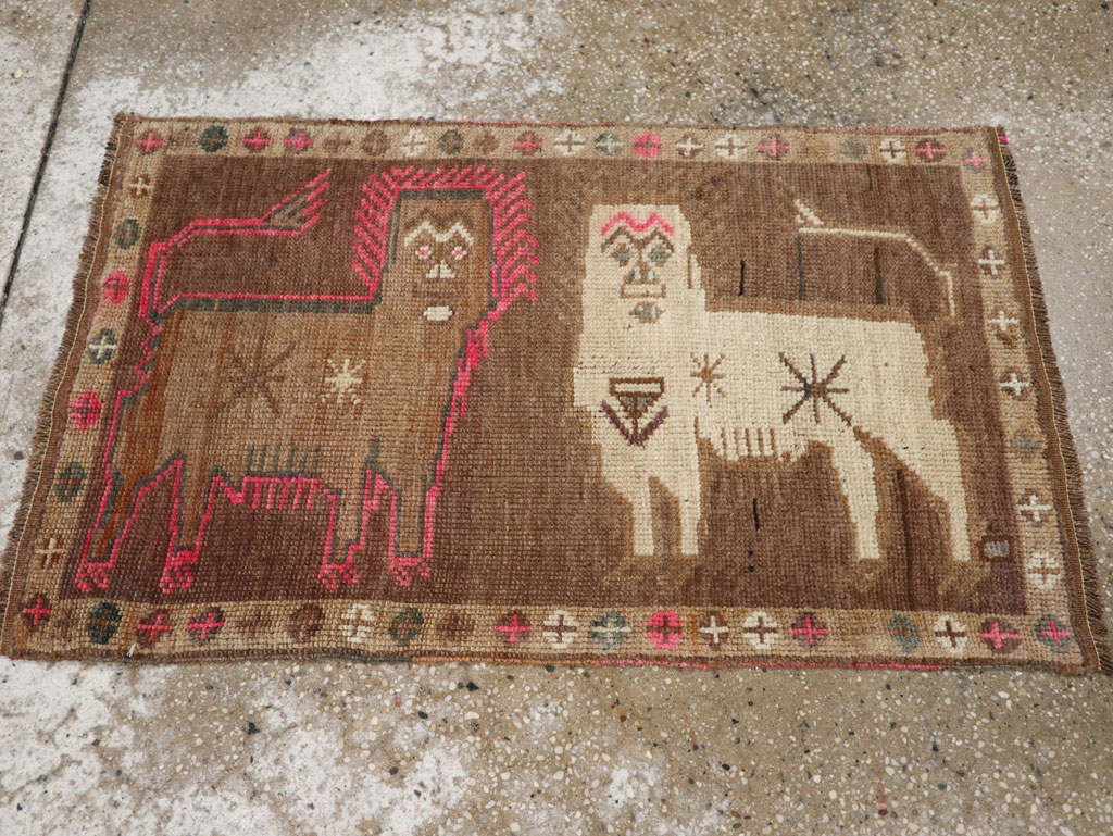 Vintage Turkish Anatolian Pictorial Rug, No.33442 - Galerie Shabab