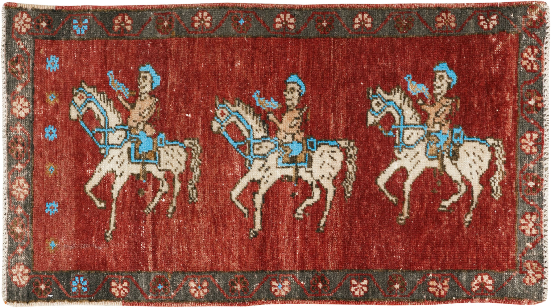 Vintage Turkish Anatolian Pictorial Rug, No.33443 - Galerie Shabab
