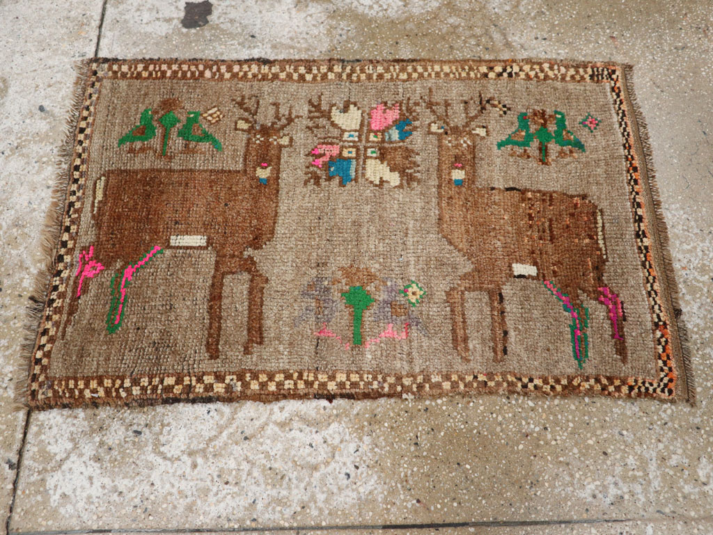 Vintage Turkish Anatolian Pictorial Rug (Pair: 1 of 2), No.33444 - Galerie Shabab