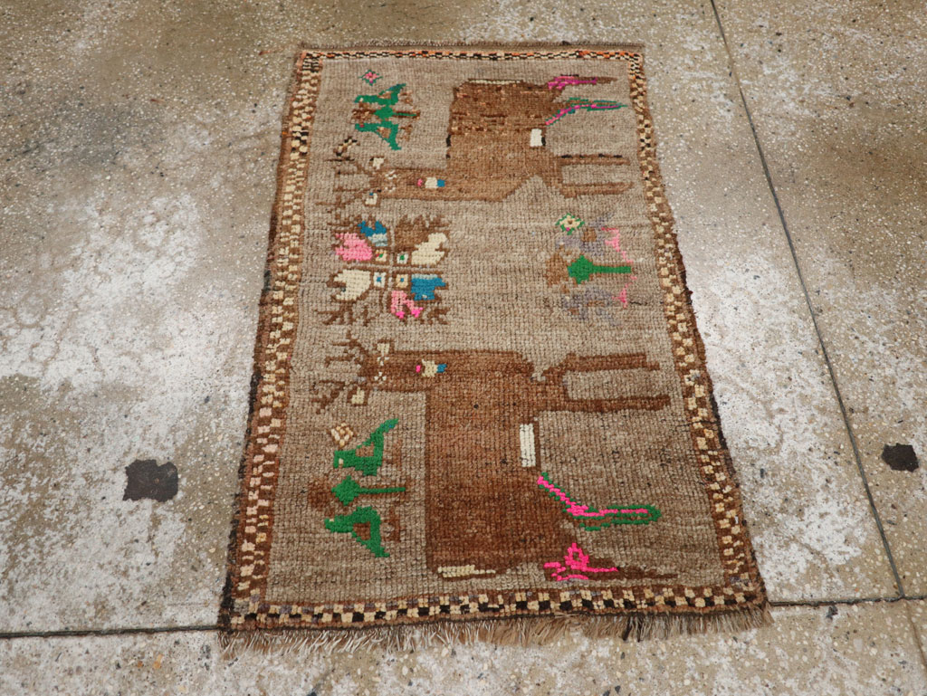 Vintage Turkish Anatolian Pictorial Rug (Pair: 1 of 2), No.33444 - Galerie Shabab