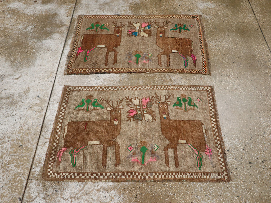 Vintage Turkish Anatolian Pictorial Rug (Pair: 1 of 2), No.33444 - Galerie Shabab