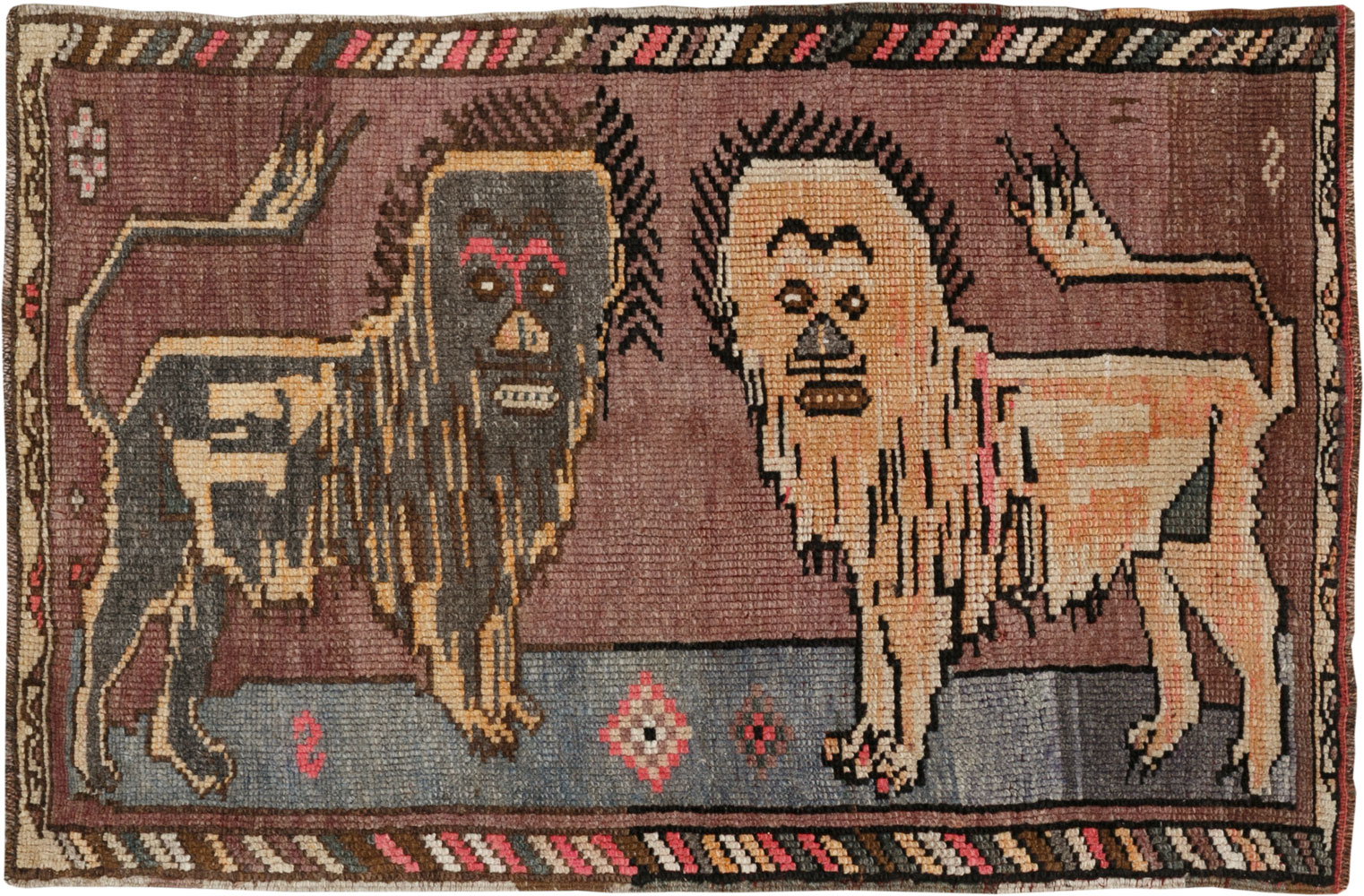 Vintage Turkish Anatolian Pictorial Rug, No.33445 - Galerie Shabab