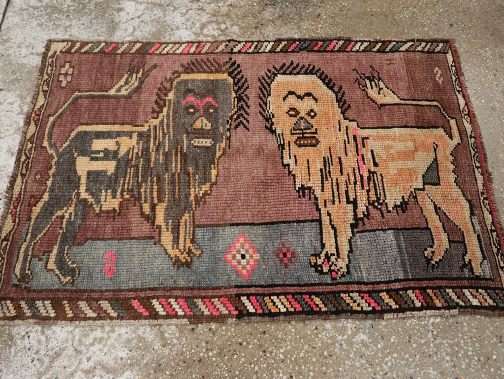 Vintage Turkish Anatolian Pictorial Rug, No.33445 - Galerie Shabab