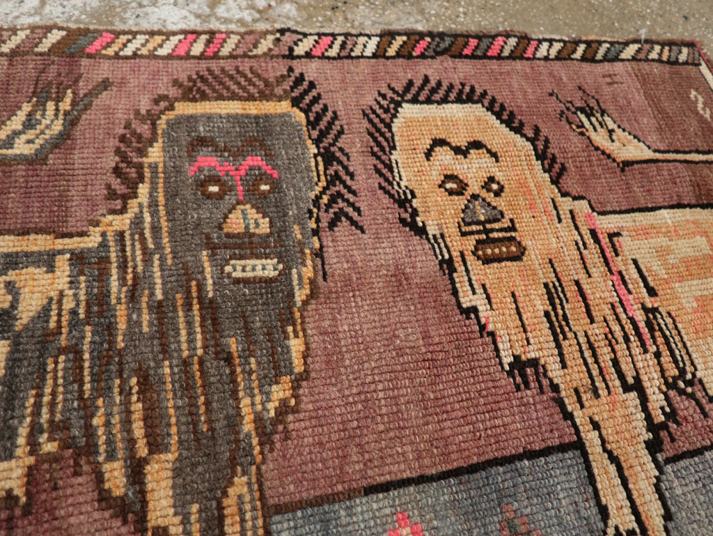 Vintage Turkish Anatolian Pictorial Rug, No.33445 - Galerie Shabab