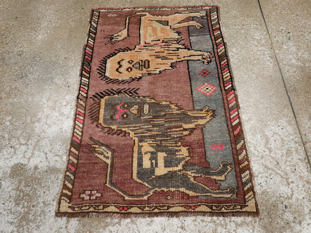 Vintage Turkish Anatolian Pictorial Rug, No.33445 - Galerie Shabab