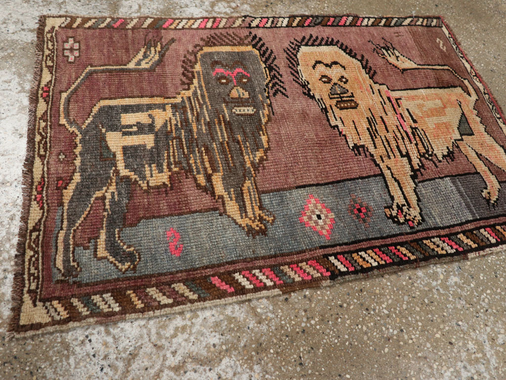 Vintage Turkish Anatolian Pictorial Rug, No.33445 - Galerie Shabab