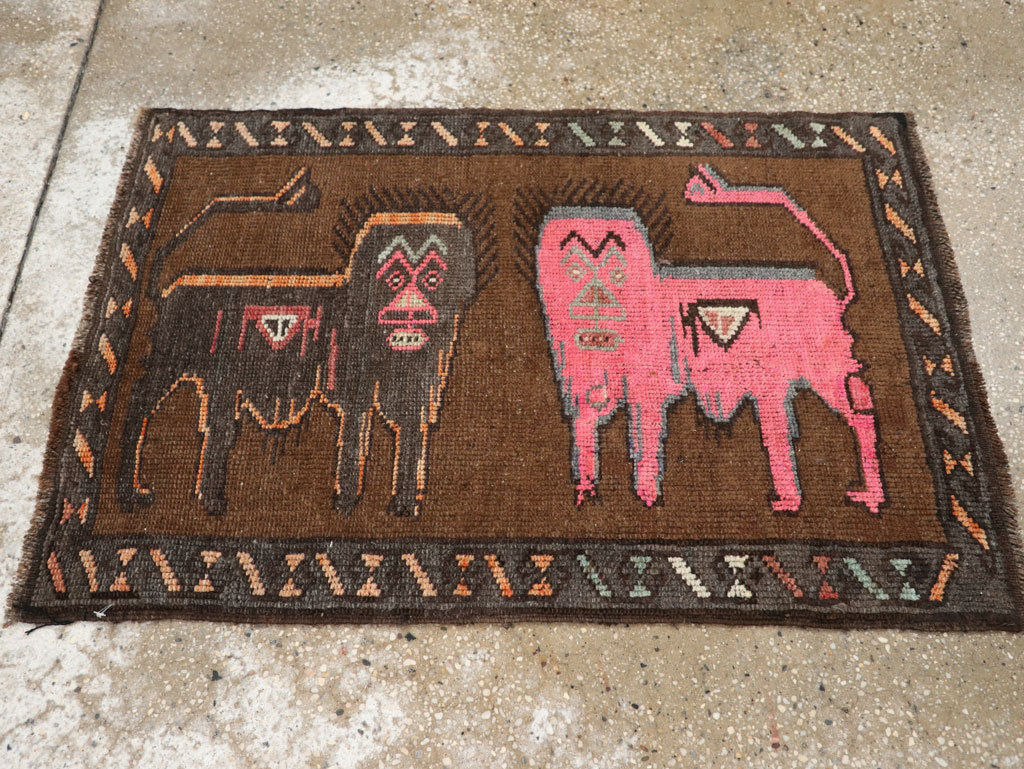 Vintage Turkish Anatolian Pictorial Rug, No.33446 - Galerie Shabab