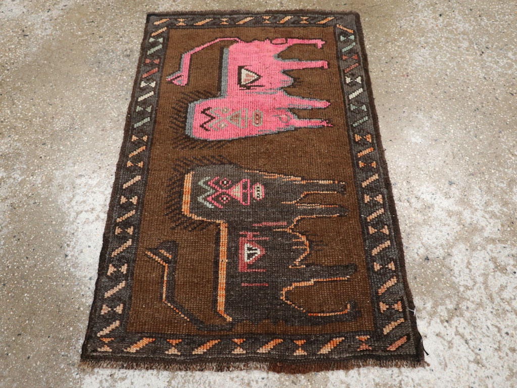 Vintage Turkish Anatolian Pictorial Rug, No.33446 - Galerie Shabab