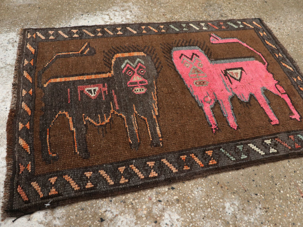 Vintage Turkish Anatolian Pictorial Rug, No.33446 - Galerie Shabab