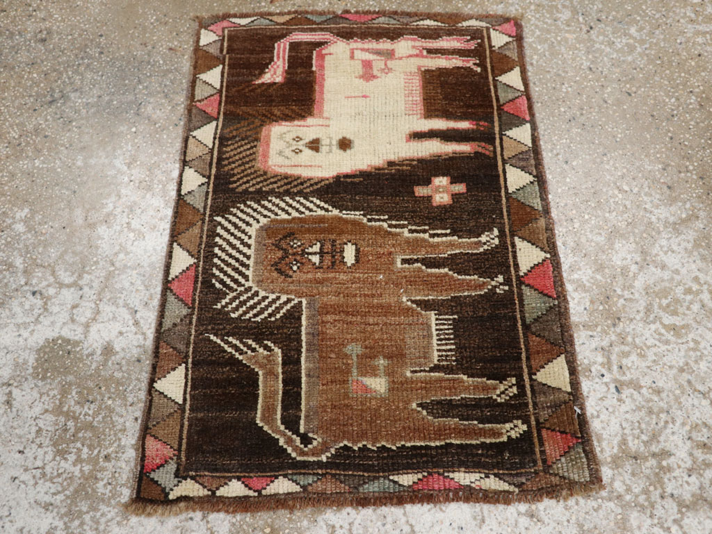Vintage Turkish Anatolian Pictorial Rug, No.33447 - Galerie Shabab