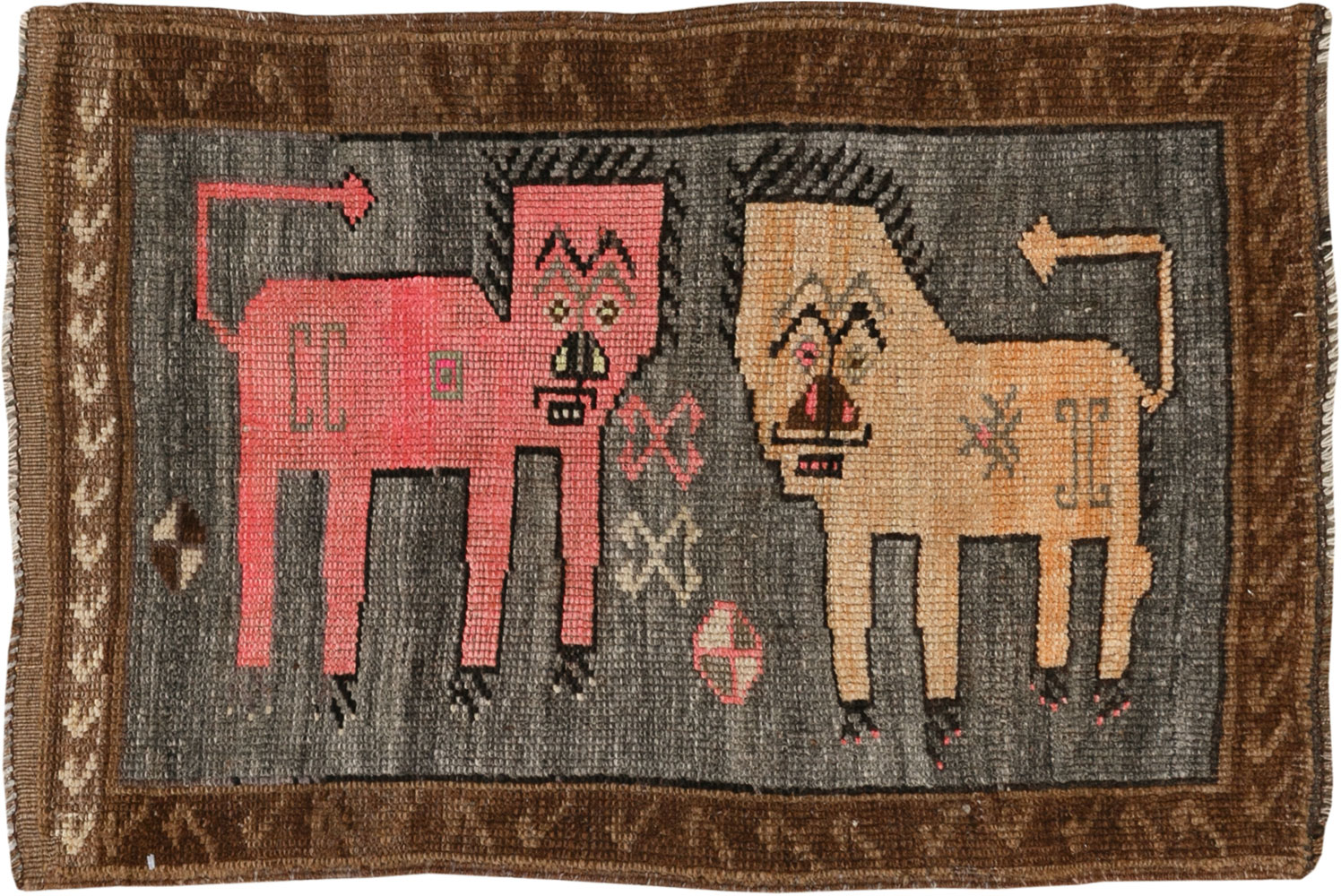 Vintage Turkish Anatolian Pictorial Rug, No.33454 - Galerie Shabab