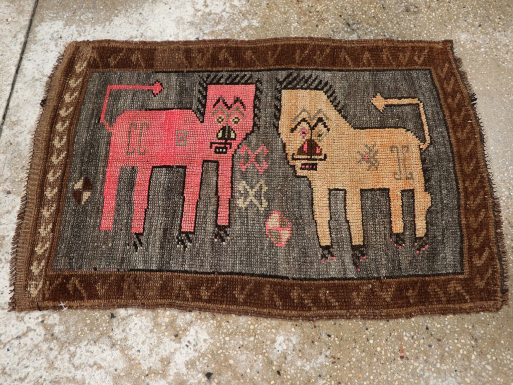 Vintage Turkish Anatolian Pictorial Rug, No.33454 - Galerie Shabab