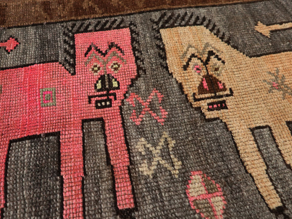 Vintage Turkish Anatolian Pictorial Rug, No.33454 - Galerie Shabab