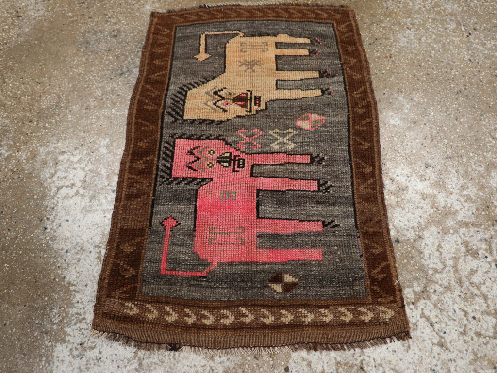 Vintage Turkish Anatolian Pictorial Rug, No.33454 - Galerie Shabab