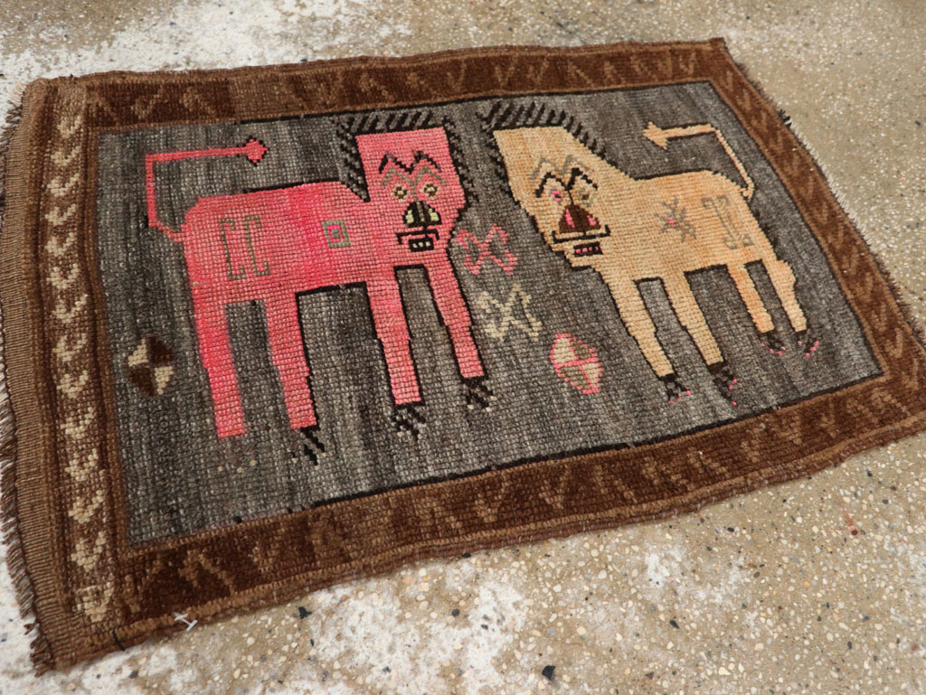 Vintage Turkish Anatolian Pictorial Rug, No.33454 - Galerie Shabab