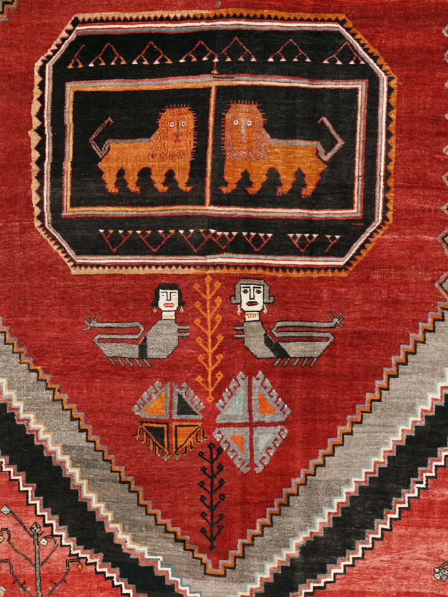 Vintage Turkish Anatolian Pictorial Room Size Carpet, No.33460 - Galerie Shabab